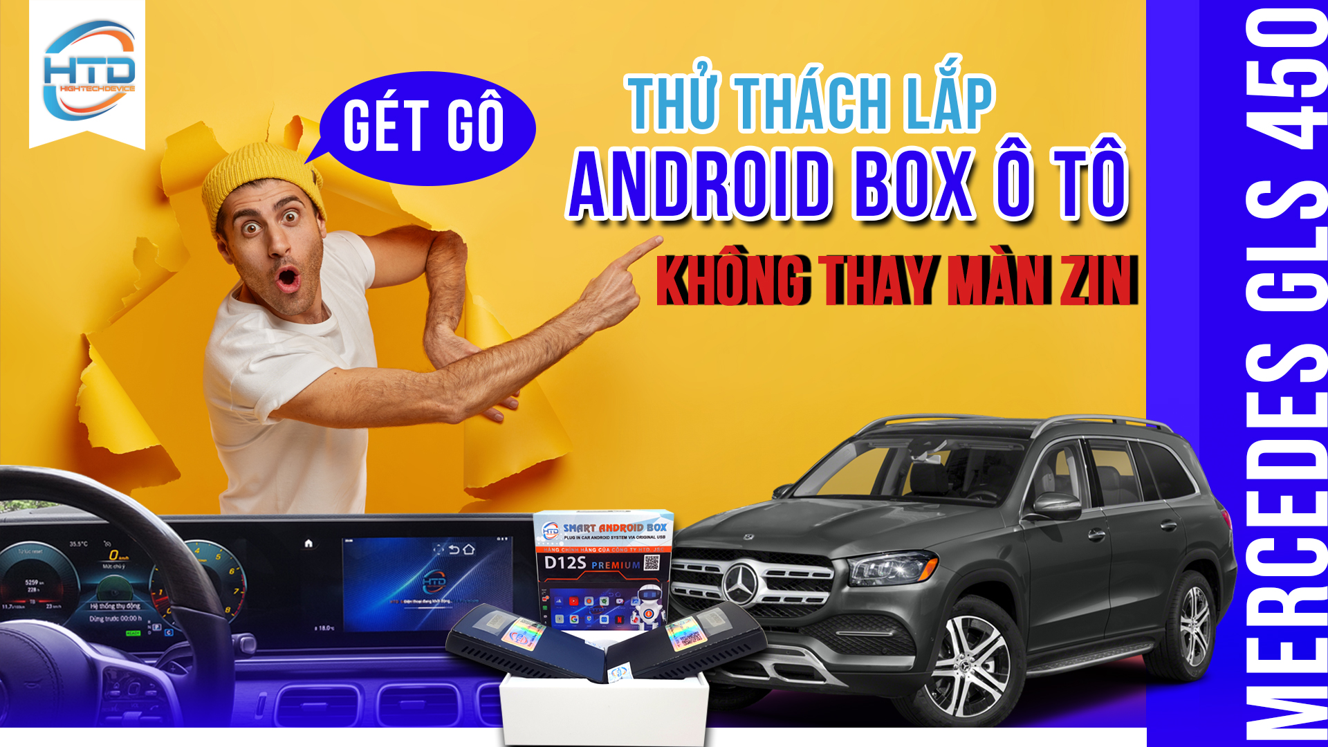 Android Box Cho Ô Tô - Thử Thách lắp android box vào Mercedes 2022 - HTD