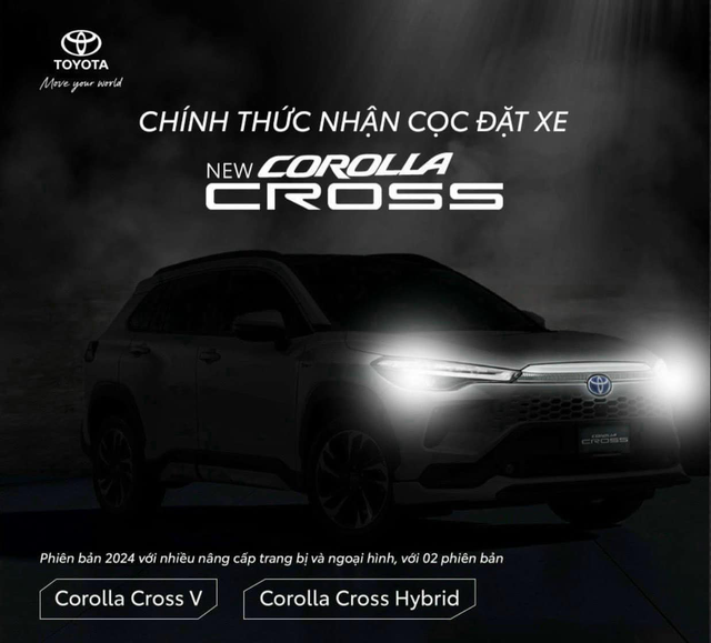 Banner quảng cáo nhận cọc Toyota Corolla Cross 2024 do các đại lý đăng tải.